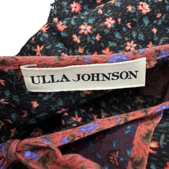 Ulla Johnson Cora Top Ruffle tie front auburn floral print size 4 - Picture 5 of 8